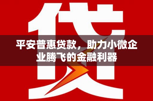 城区平安普惠贷款，助力小微企业腾飞的金融利器