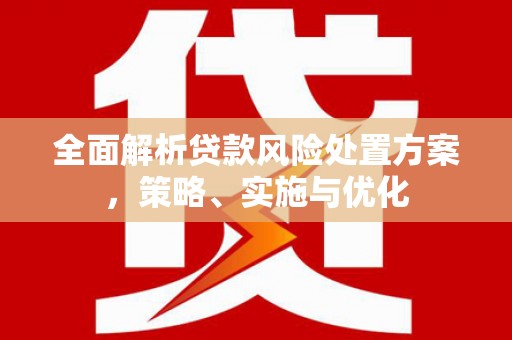 城区全面解析贷款风险处置方案，策略、实施与优化