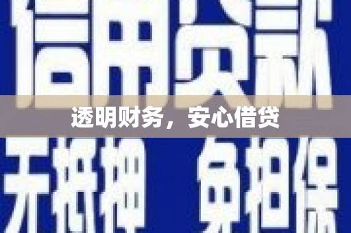 城区透明财务，安心借贷