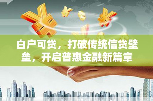 城区白户可贷，打破传统信贷壁垒，开启普惠金融新篇章